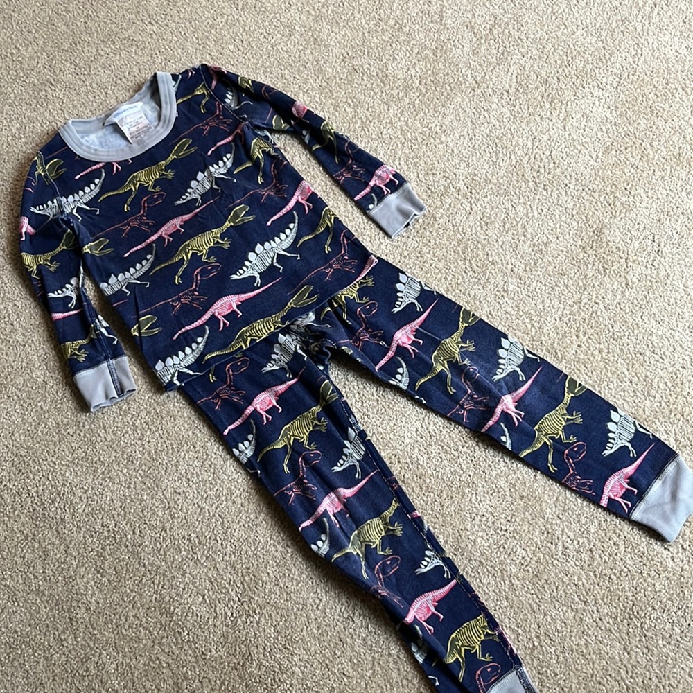Dinosaur Pajamas!!  Size 6/7. Well loved, outgrown, good condition.